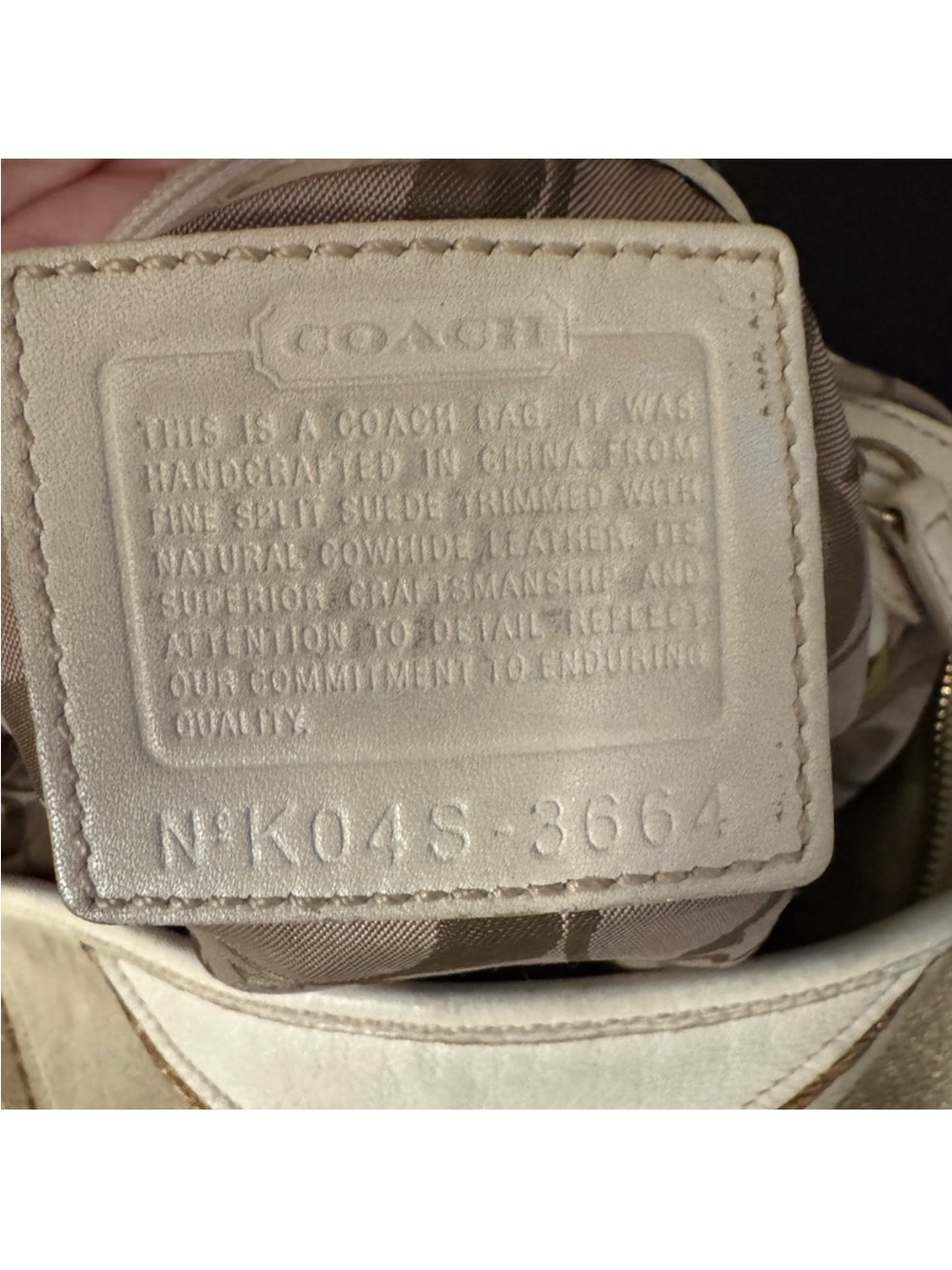 Coach 2004 Chevron Gold, Yellow, & Metallic Hobo Bag RARE Style No. 3664 - Picture 10 of 10